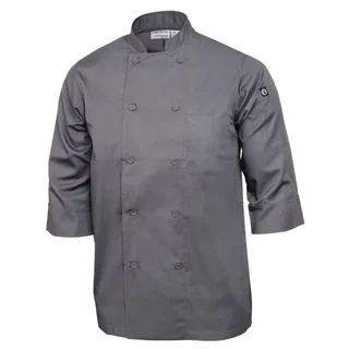 Unisex Grey Chef Jacket Size M - Long Sleeves
