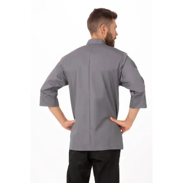Unisex Grey Chef Jacket Size M - Long Sleeves