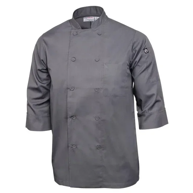 Unisex Gray Chef Jacket - Size XXL