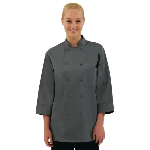 Unisex Gray Chef Jacket - Size XXL