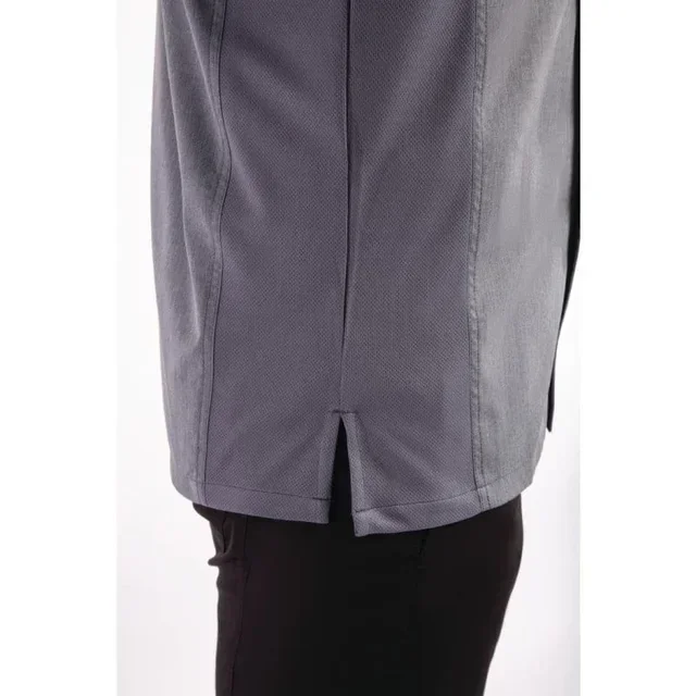 Casaco de Cozinha Unissex Manga Curta com Fecho Azul Tinta Tamanho S