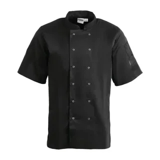 Unisex Vegas Chef Jacket Short Sleeves Black - XXL