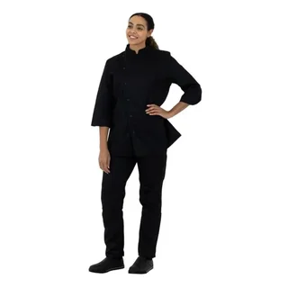 Unisex Vegas Chef Jacket Short Sleeves Black - XXL