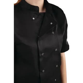 Unisex Vegas Chef Jacket Short Sleeves Black - XXL