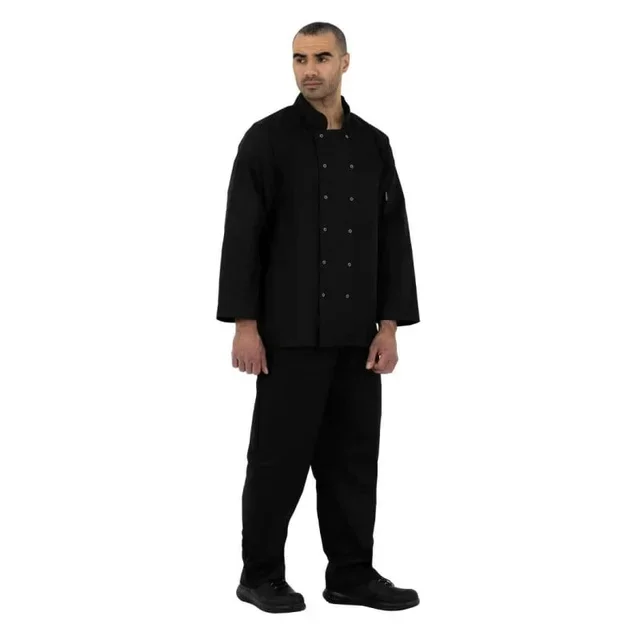 Chef Jacket Unisex Black Long Sleeves Vegas - Plus Size XXL