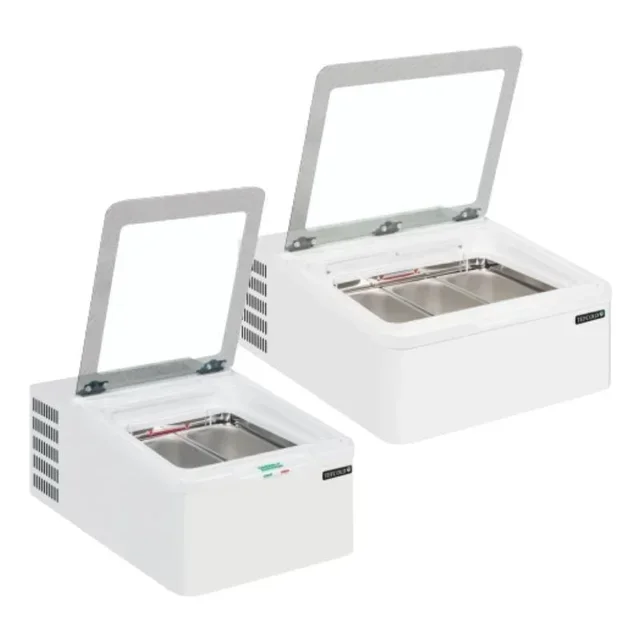 Refrigerated Countertop Display Case for Ice Cream - Double 5 Liter Tank