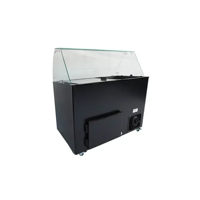 Black Ice Cream Display Freezer - 8 x 5L Tubs