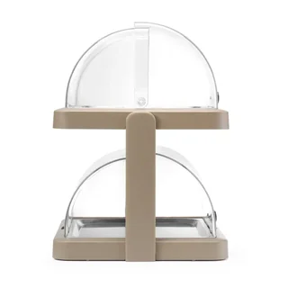 Vitrine Buffet UNIQ 2 Niveaux Coulissants - Beige