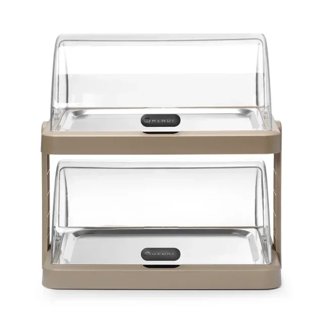 UNIQ 2-Tier Sliding Buffet Display Case Beige