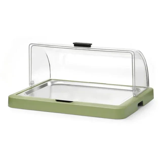 UNIQ Buffet Display Case - Green with Sliding Lid