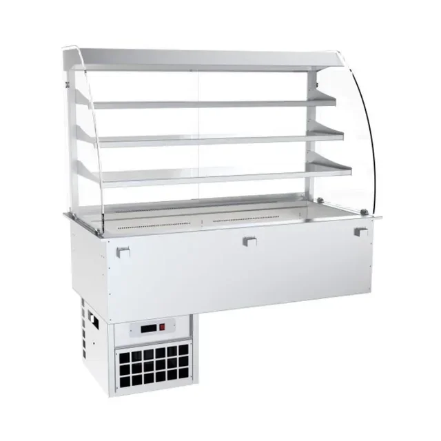 Central Refrigerated Display Case with Fan-Assisted Cooling 4 GN 1/1 Pans - Width 1460 mm x Depth 730 mm