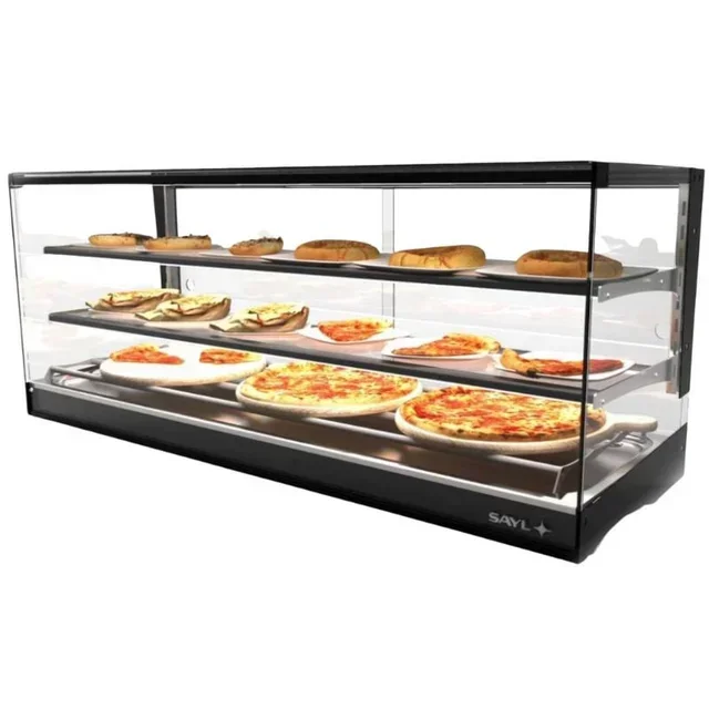 Countertop Refrigerated Display Case 2 Levels - LOGIC Triple Range - Sahara Finish - Width 84 cm