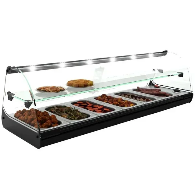 Vetrina Riscaldata da Banco 2 Livelli - Bagnomaria GN 1/3