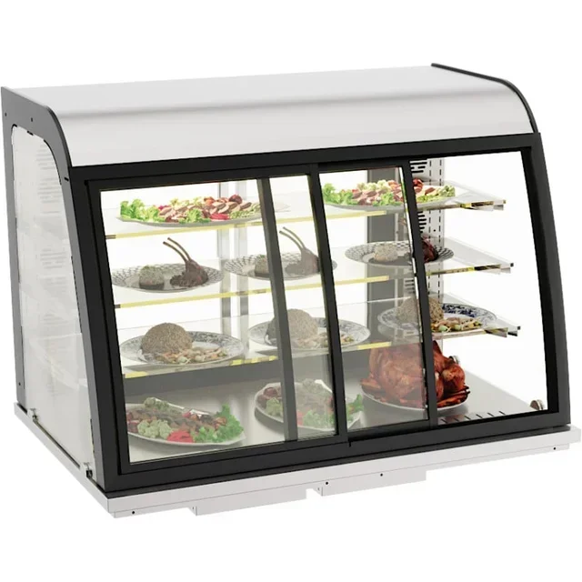 Heated Display Case Built-in 140L with Double Sliding Door