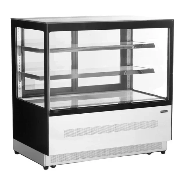 Vitrina Expositora Refrigerada de Mostrador 2 Puertas Cristal Negra 191 Litros