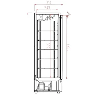 Congelatore Vetrina Nero Ventilato 600 Litri