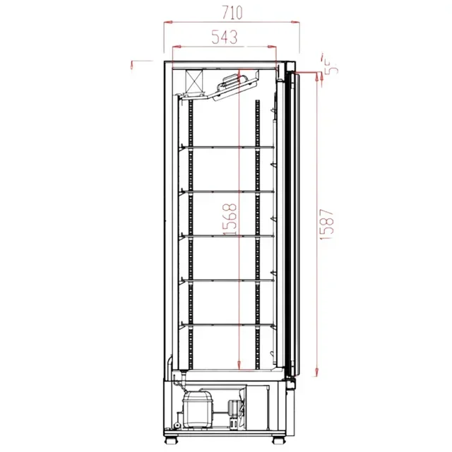 Congelador Vitrine Preto Ventilado 600 Litros
