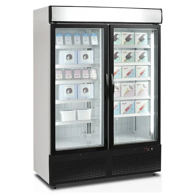 Vitrine Congelador Vertical Branca Porta Dupla de Vidro 930 Litros