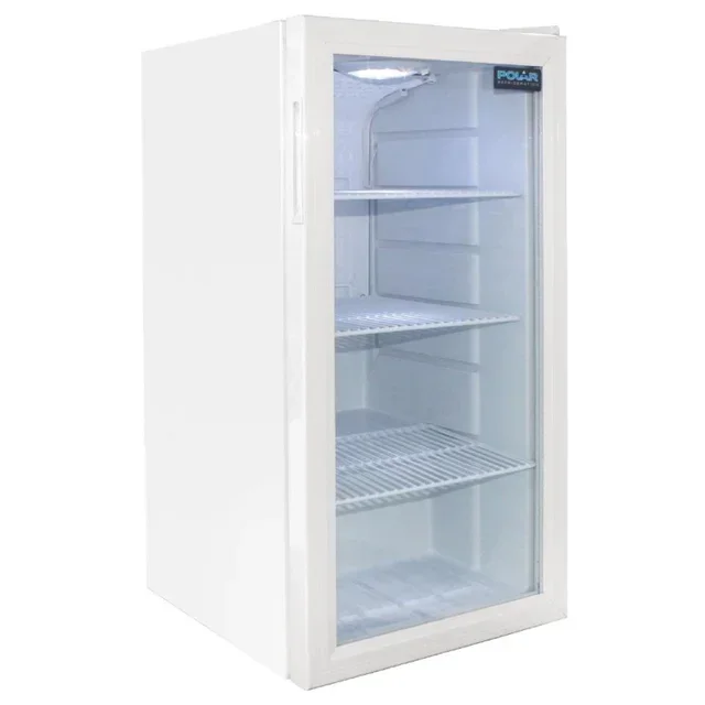 White Countertop Refrigerated Display Case - 1 Door - 88 L