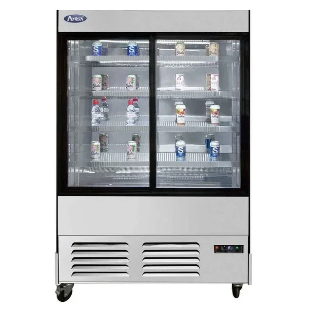 Wall-Mounted Refrigerated Display Case 480 Liters - Double Sliding Door