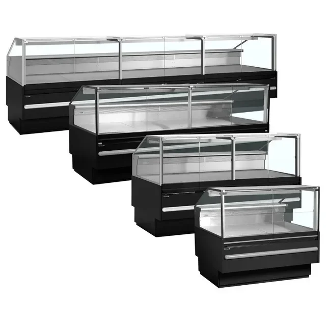 627L Refrigerated Display Case for Supermarket - Black Finish