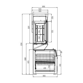 Vitrina de Pared y Buffet de Supermercado - Capacidad 948 L