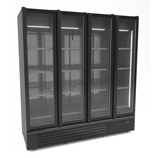 Wall-Mounted Refrigerated Display Case 4 Doors - Capacity 1850 Litres