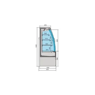 Noah Curved Sliding Door Wall-Mounted Refrigerated Display Case - 1.31 m² Surface