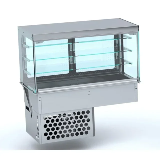 Wall-Mounted Refrigerated Display Case - Built-In - Width 1440 mm x Depth 720 mm