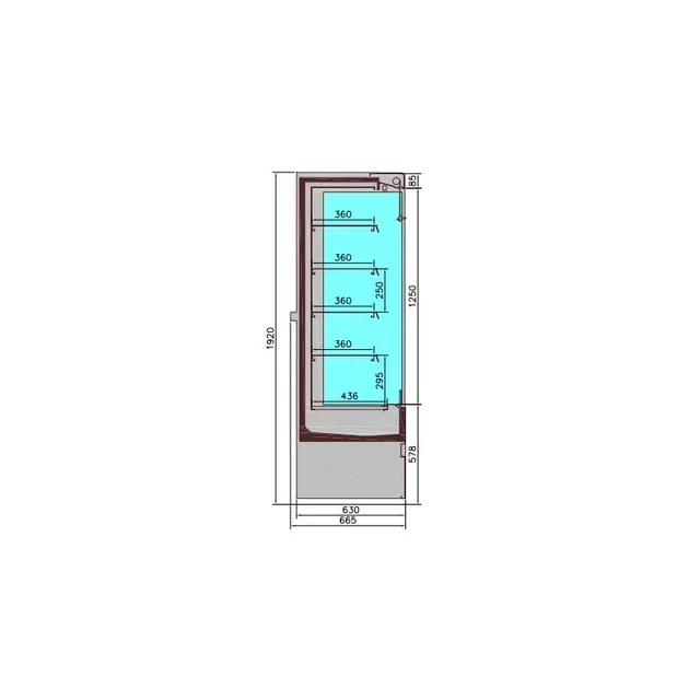 Wall-Mounted Refrigerated Display Case Jamie - 2.4 m²