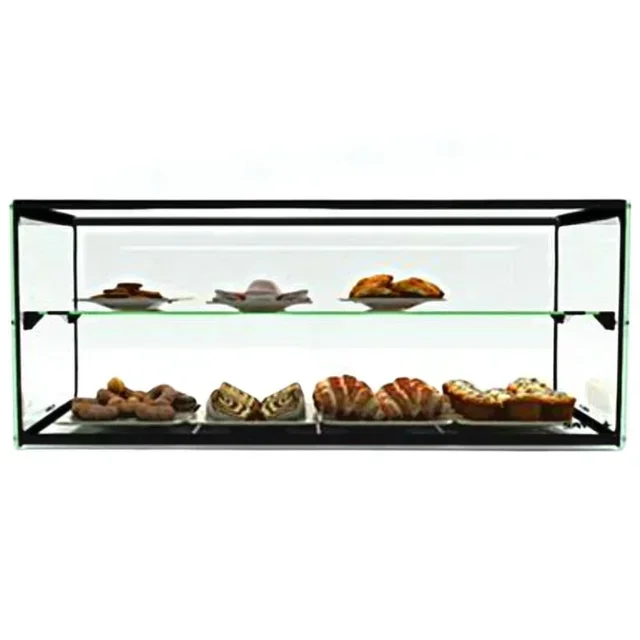 Vitrine Neutre - Présentoir en Verre Droit 2 Niveaux sans Éclairage LED - Hauteur 315 mm