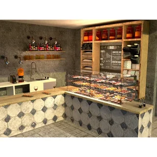 Vetrina Neutra - Espositore in Vetro Dritto a 2 Livelli senza LED - Altezza 375 mm