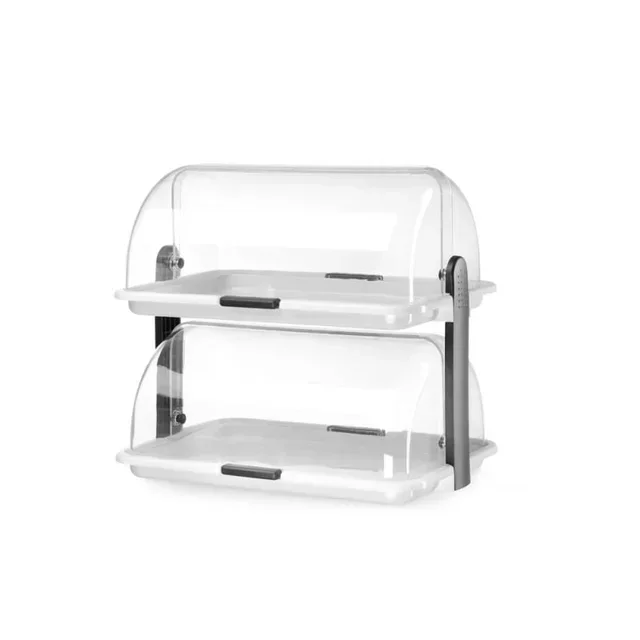 Rectangular Display Case 2 Levels with Sliding Lids - 465 x 310 mm