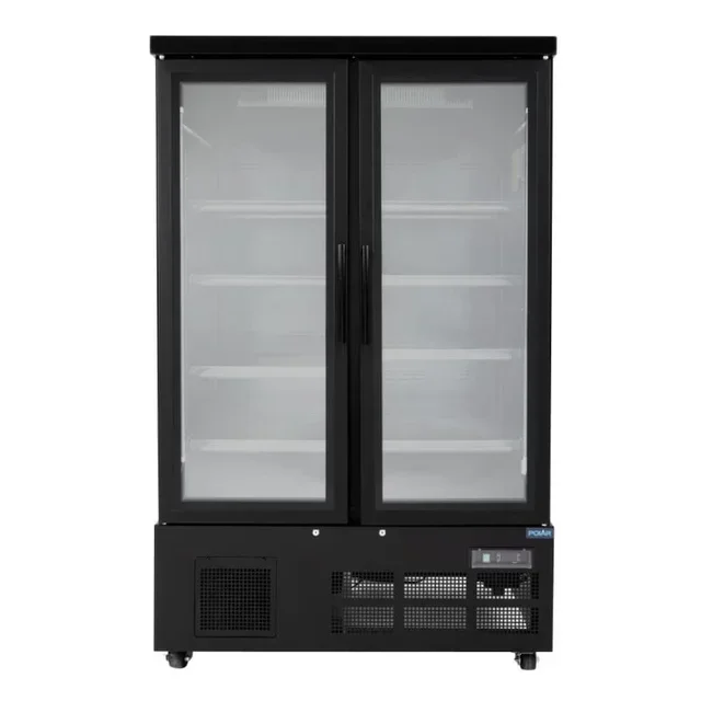 2-Door Refrigerated Display Case - 744 L - Negative Temperature - Black Finish