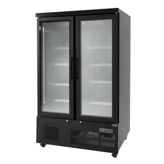 2-Door Refrigerated Display Case - 744 L - Negative Temperature - Black Finish