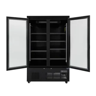 2-Door Refrigerated Display Case - 744 L - Negative Temperature - Black Finish