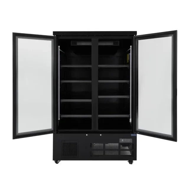 2-Door Refrigerated Display Case - 744 L - Negative Temperature - Black Finish