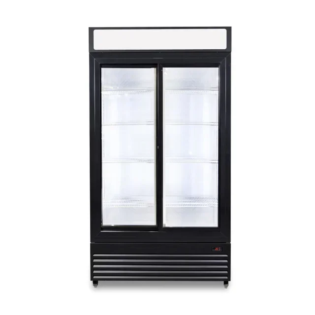 2 Glass Door Beverage Refrigerated Display Case 750L