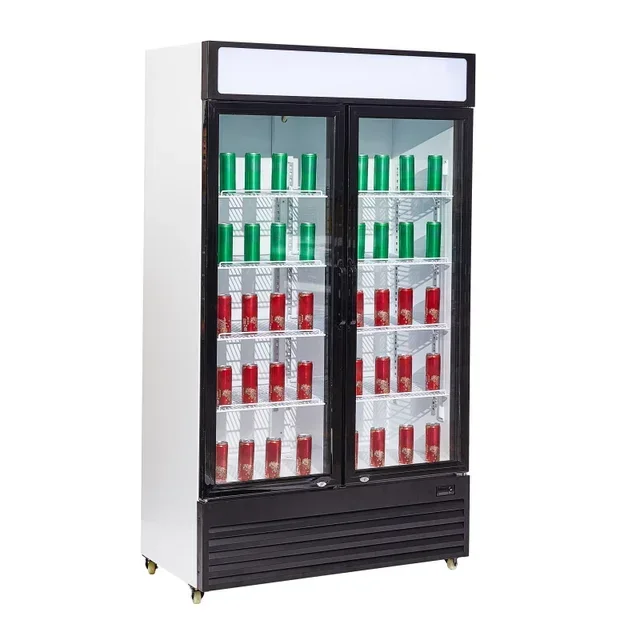 Vitrine Réfrigérée 2 Portes Vitrées pour Boissons - Capacité 750 Litres