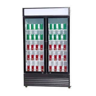 Vitrine Réfrigérée 2 Portes Vitrées pour Boissons - Capacité 750 Litres