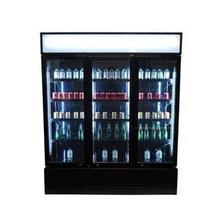 Vitrine Refrigerada 3 Portas de Vidro 1065 L Preta para Bebidas