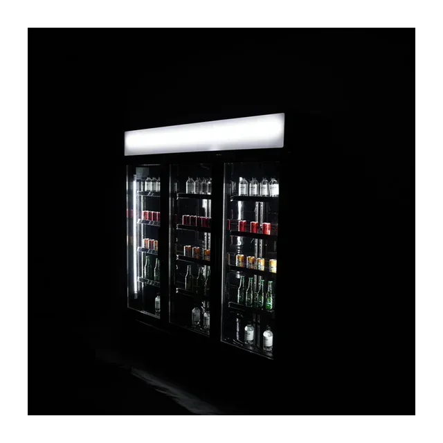 Vitrine Refrigerada 3 Portas de Vidro 1065 L Preta para Bebidas