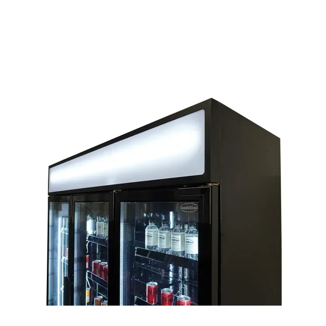 Vitrine Refrigerada 3 Portas de Vidro 1065 L Preta para Bebidas
