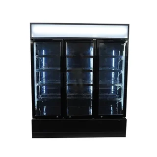 Vitrine Refrigerada 3 Portas de Vidro 1065 L Preta para Bebidas