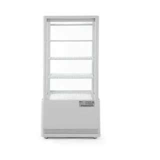 Vitrina Refrigerada Blanca 4 Lados de Cristal - Capacidad 78 Litros