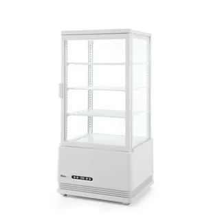 Vitrina Refrigerada Blanca 4 Lados de Cristal - Capacidad 78 Litros