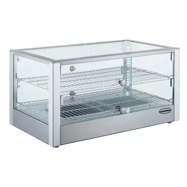 80L Countertop Heated Display Case - Hot Food Warmer Showcase
