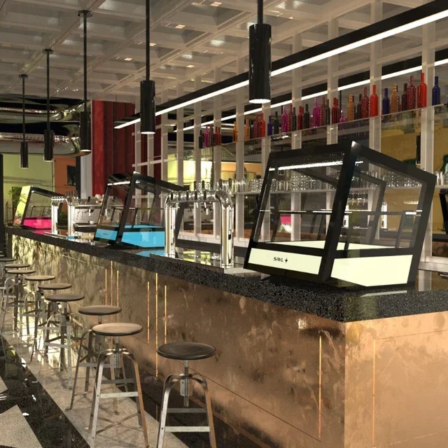 Vetrina Refrigerata da Banco QBO - Porta Posteriore - Illuminazione LED RGB