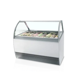 Vitrina Refrigerada Ventilada Fachada Curva - 18 Recipientes GN 1/1 (5L)