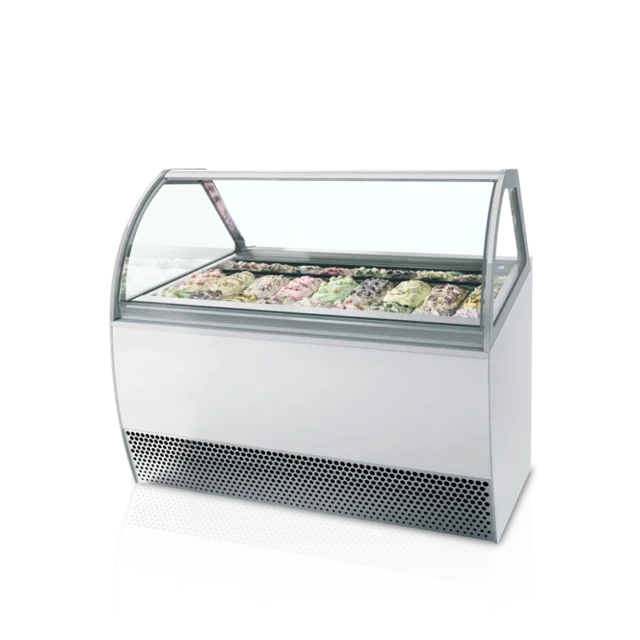 Ventilated Refrigerated Display Case Curved Front - 18 GN 1/1 Containers (5L)